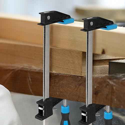 Bar Clamps for Woodworking 36 Inch,4 Pack Wood Clamps Adjustable and Release Quickly,Woodworking Clamps Throat Depth 2.5 Inch,Serrated Steel Rail,Bar Clamps Force 600 Lbs