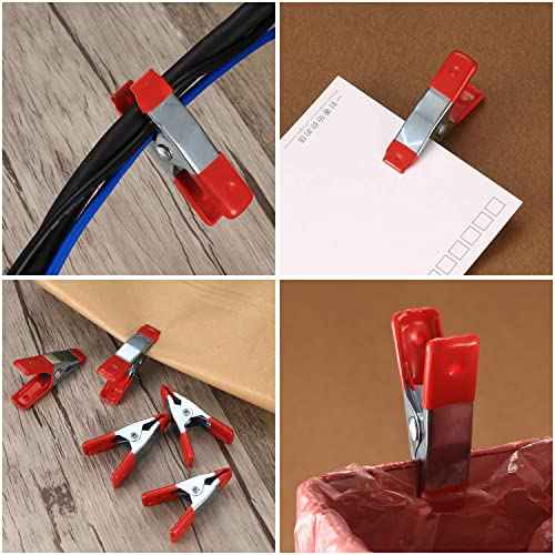 20 Pcs 2" inch Metal Spring Clamps, Heavy Duty Spring Metal Clips Clamps, Tent Clips with Rubber Tips for Woodworking Camping Home Improvement Photography Projects