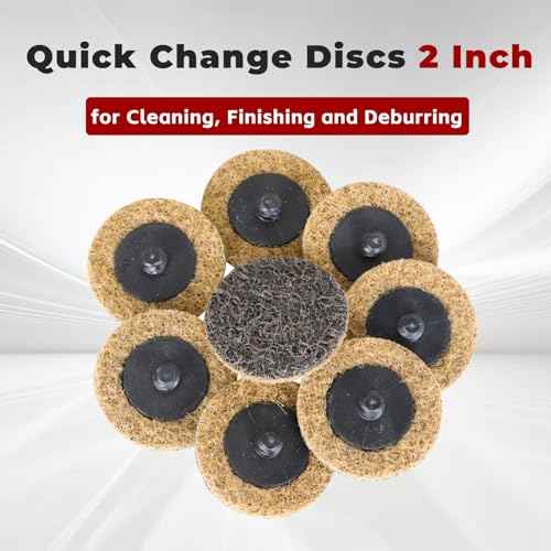 findmall 50Pcs 2 Inch Brown Quick Change Surface Prep Conditioning Discs, Coarse Grit for Cleaning, Finishing and Deburring on All Metals