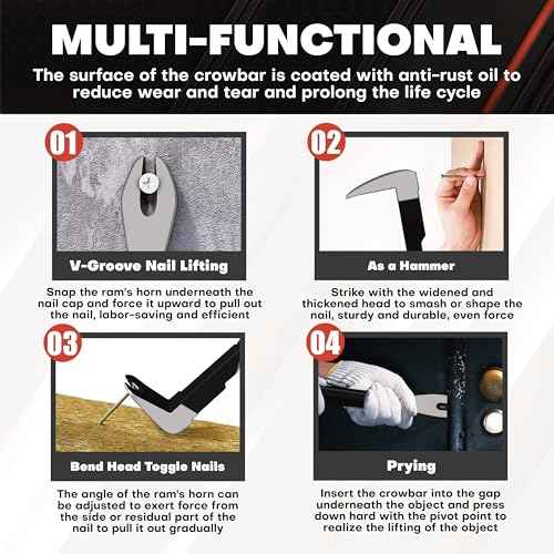 C&T 3-Piece Adjustable Spud Wrench and Pry Bar Set, Spud Wrench, Nail Puller, Claw Bar, Cats Paw Nail Puller, Universal Wrenches, 8In, 10In, 12In, CR-V, Suitable for Home Renovation and Woodworking