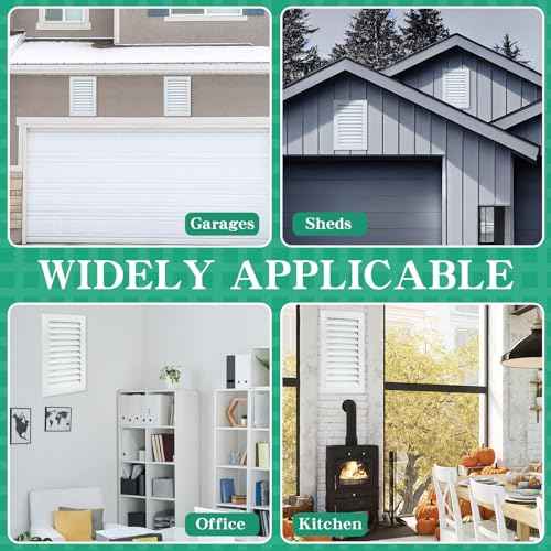 Gisafai 2 Pcs 12" x 18" Gable Vent Aluminum Alloy Wall Vents Shed Attic Window with Screen Return Air Grill with Screws, for Ventilation Exterior Doors Wall House (White)