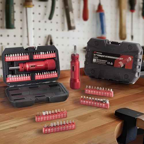 Thorstone Inch Pound Torque Screwdriver Wrench Set with 40pcs S2 Bits, 1/4'' Drive, 10-70 In-lbs for Maintenance, Tool use, Bike Repair, and Mounting