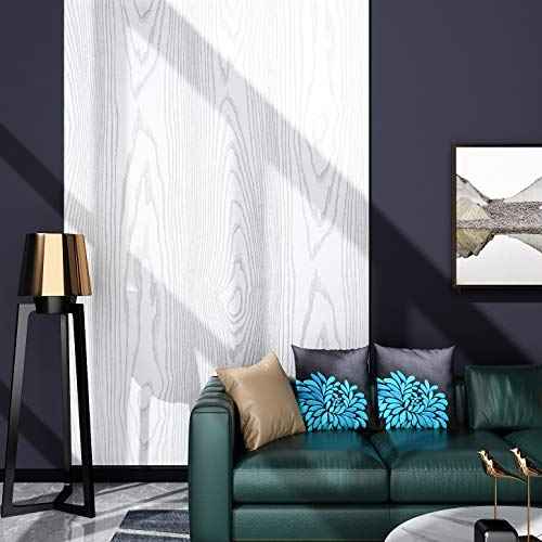 Livelynine White Peel and Stick Wallpaper Wood Contact Paper for Cabinets Adhesive Wood Grain Vinyl Wrap for Kitchen Furniture Door Textured Wood Countertop Waterproof Wall Paper Bathroom 15.8x78.8