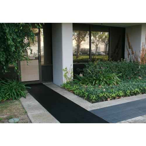 Rubber-Cal 03_168_W_FR_04 Fine Rib Corrugated Rubber Mats, 1/8" Thick x 4' x 4' Runners, Black