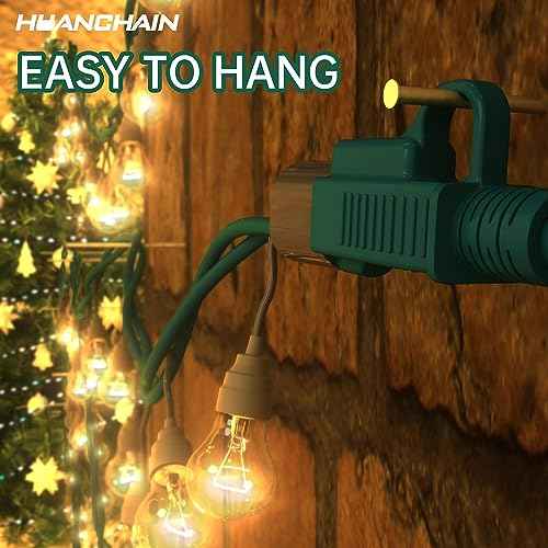 HUANCHAIN Indoor Outdoor Green Extension Cord 150 ft Waterproof, 16/3 Gauge Flexible Cold-Resistant Appliance Extension Cord Outside, 10A 1250W 16AWG SJTW, 3 Prong Heavy Duty Electric Cable, ETL