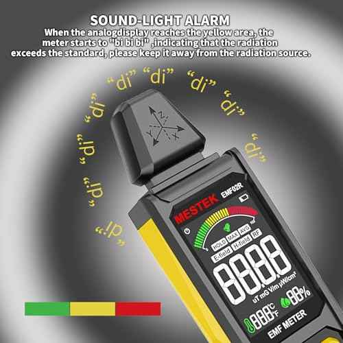EMF Detector, MESTEK 5 in 1 EMF Meter Radiation Detector, Electric Field, Radio Frequency Field Temperature, Magnetic Field Strength Meter, Rechargeable EMF Reader Home EMF Detection and Ghost Hunting