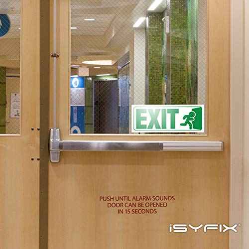 iSYFIX Exit Signs Stickers ? 3 Pack 10x4 Inch ? Premium Self-Adhesive Vinyl, Laminated for Ultimate UV, Weather, Scratch, Water & Fade Resistance, for Office, Buildings, Workplace, Indoor & Outdoor