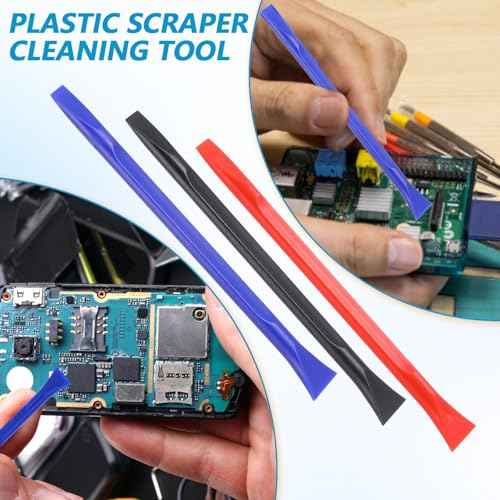 18 PCS Plastic Scrapers, Non-scratch Carbon Fiber Plastic Scraper Tool Multi-purpose Cleaning Scraper Tool Pen-Shaped Label Remover Scrapers Tools for Cleaning Small Narrow Spaces Glass Stickers Paint