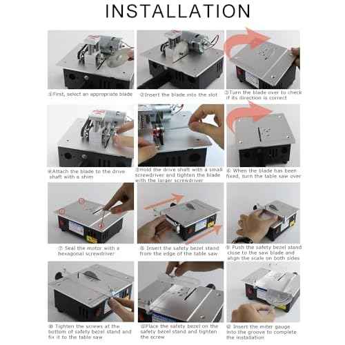 Mini Table Saw, RTOVZON 96W Mini Desktop Electric Saw Cutter 7.1"x5.5", Cut Thickness Adjustable Precision Craft Table Saw with Speed & Angle Adjust 4* Blades, Available for Wood/PCB/Acrylic/Plastic