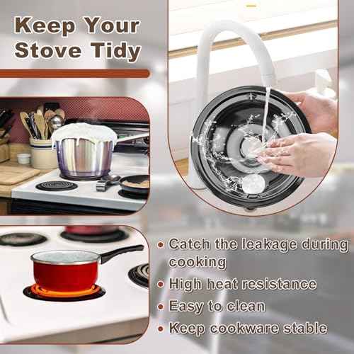 WB31M20 WB31M19 Black Porcelain Drip Pan Set & WB30M2 WB30M1 Electric Range Burner Element Unit Set by Cenipar-Compatible with GE Hotpoint Kenmore Range/Stove-Includes 2¡¿6¡± and 2¡¿8¡±