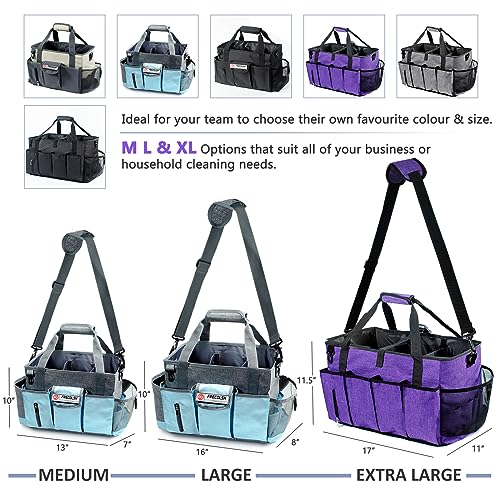 XL Professional Cleaning Caddy for Cleaning Suppliers, 17" Wearable Cleaing Bag for Housekeepers, Cleaning Organizer, Detailing Bag