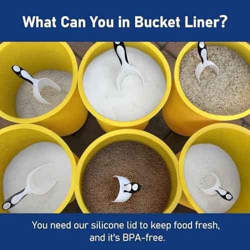 BUCKET LINET - Silicone Lid for 5 Gallon Bucket Liner and 3.5 Gallon Bucket Liners - 1 Pack (Clear, Lid)