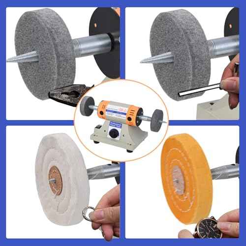 4" Jewelry Polisher - Adjustable Variable Speed Bench Buffer & Polishing Machine With 2 Cloth Wheels, 2 Abrasive Wheels, Safety Glasses & Compound for Jewelry, Dental, Metal, Jade Polishing