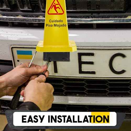 Suzile 2 Pcs Traffic Safety Cone Holder for Truck Heavy Duty Road Parking Cone Trailer Vertical Mount with Installation Screws and Pre Drilled Mounting Plate, Corrosion Resistant, Black