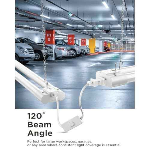 Sunco LED Shop Lights for Workshop 4FT, Linkable Garage Lighting, 4500 LM, 40W (150W Equivalent), 5000K Daylight, Surface + Suspension Mount, 48 Inch Integrated Fixture, White 4 Pack.