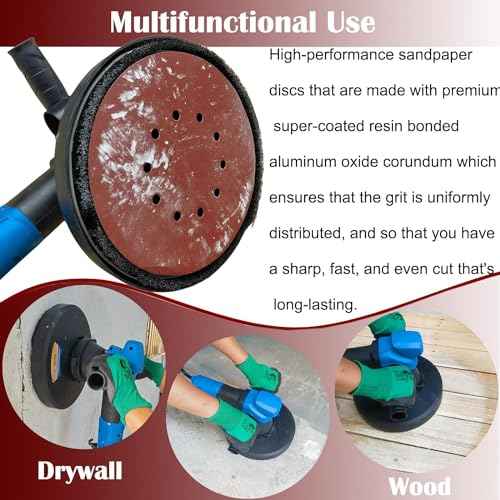 10 Pack 9-Inch 10 Hole 40 Grit Drywall Sandpaper -9" Aluminum Oxide Hook-and-Loop Sanding Disc for ?Drywall Sander Wood Furniture Finishing¡¦