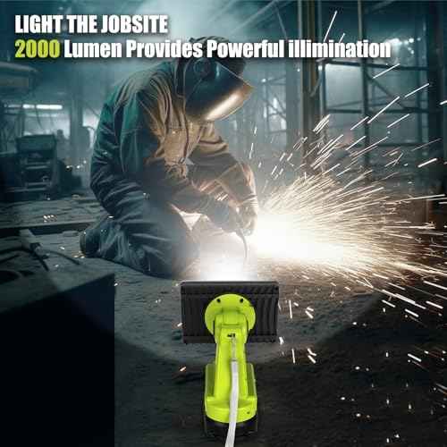 18V Light Compatible with Ryobi 18V Battery,18W 2000LM Spotlight with USB Port, Zinc Alloy 110 Degree Pivoting Head, Led Work Light Floodlight Spotlight