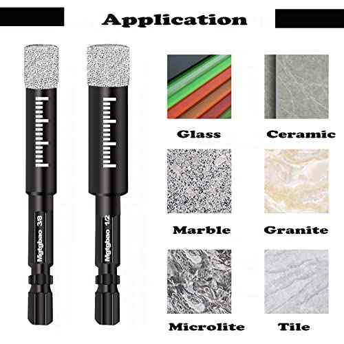 Mgtgbao 10pc 3/16¡± Dry Diamond Drill Bits Set£¬10PCS 5mm Hex Shank Core Drill Bit Brazed with Cooling Wax for Porcelain Tile Ceramic Concrete Granite Marble Hard Materials (not for Wood).