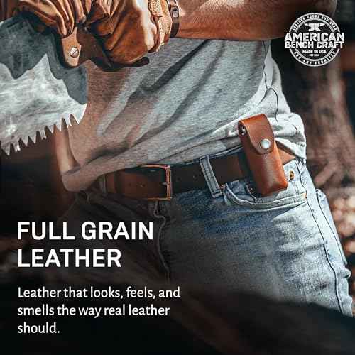 Leather Multitool Sheath for Gerber Suspension & Gerber Suspension NXT (Brown) - Full Grain Leather Belt Tool Holder - Multi Tool Holster w/Solid Brass Rivets - Belt Accessories for Men