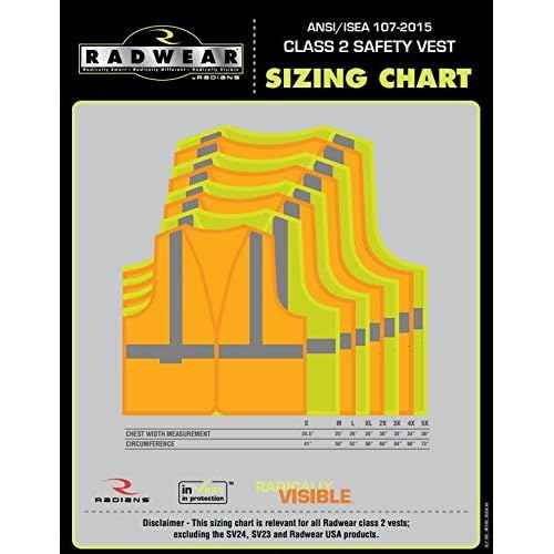 Radians SV65 Heavy Duty Surveyors Safety Vest with Zipper, Large Plan Pocket, Hi-Viz Green or Hi-Viz Orange