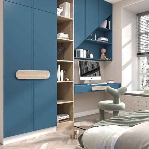 Stickyart Blue Wallpaper Peel and Stick Modern Wallpaper Blue Contact Paper Peel and Stick Self Adhesive Removable Solid Textured Wall Paper for Kitchen Cabinets Drawers Table Wall Coverings 15.8x160