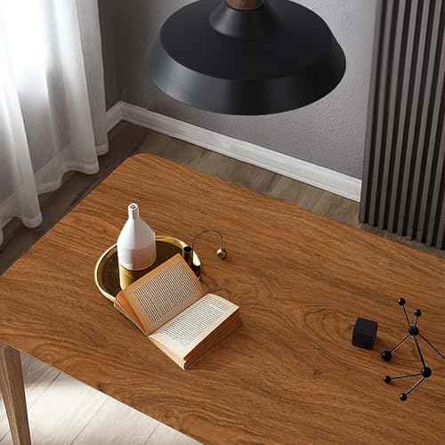 Wood Walnut Conntact Paper Peel and Stick - Brown Wooden Grain Vinyl Wrap Wallpaper Roll - Self Adhesive Kitchen Countertop Waterproof Wall Paper - Removable Cabinet Wall Covering 17.71''x118''
