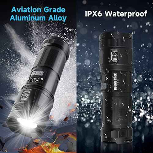 Rechargeable Flashlights High Lumens, 3000 Lumens Super Bright Led Tactical Flashlights with COB Work Light, High Powered Flashlight, Powerful Handheld Flashlights for Emergencies Camping Hiking
