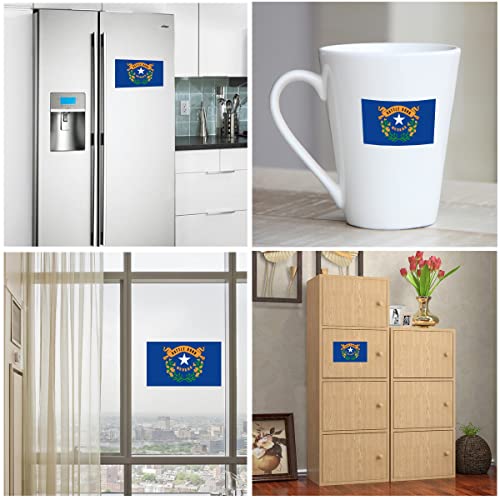 QQSD Nevada Flag Sticker Decal in Multiple Sizes, 3 Pack, 11.7 x 8.3 Inches