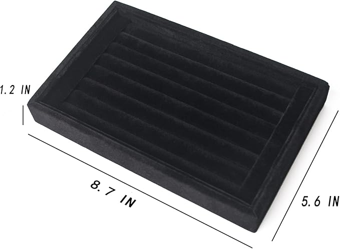 Ring Holder Display Tray Jewelry Organizer Stands for Selling Rings Earrings Show (Black)