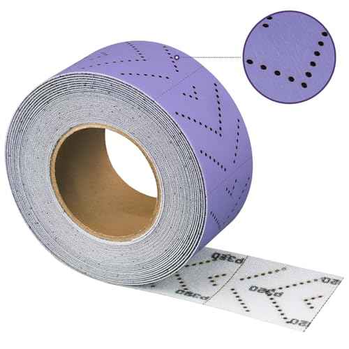 Purple Ceramic 180 Grit Sandpaper Roll, 2-3/4" x 13 Yard, Hook & Loop Multi-Hole Continuous Roll for Automotive, Wood, Metal Sanding
