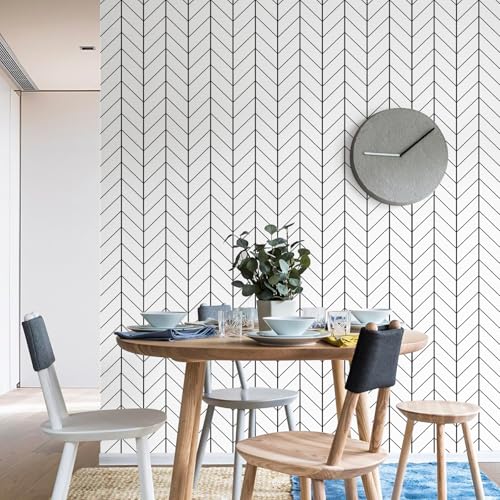 LXCREAT Black and White Peel and Stick Wallpaper for Laundry Forgiving Removable Stripes Contact Paper 17.71" X 118" Self Stick Wall Paper Peel and Modern Vinyl for Bedroom