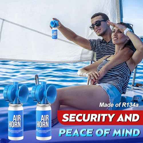 Saillong 1.4oz Marine Boat Air Horn, Loud Air Horns for Safety, Mini Small Blow Fog Bear Horn, Meet Coast Guard, Emergency Use for Marine Boating Sporting Events Outdoor Alarm
