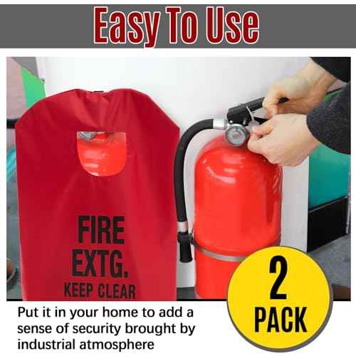 Amylove 2 Pcs Fire Extinguisher Cover 20-26 lb Heavy Duty Thickened Fire Protective Sleeve from Scuffs and Scratches Accessories 18" W x 35" L