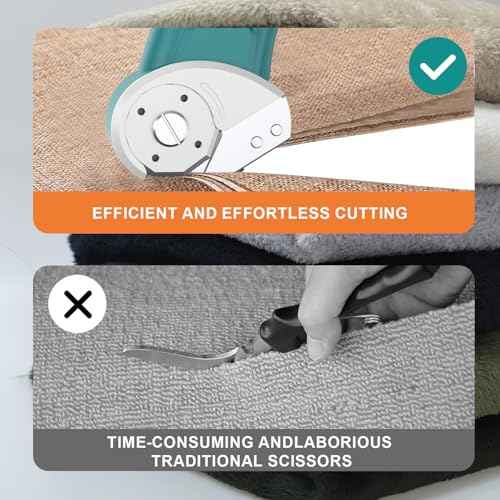 GARTOL Cordless Electric Scissors ? Rechargeable Rotary Cardboard Cutter with USB Cable, Safety Lock, Portable Powerful Box Cutter for Fabric, Leather, Carpet, Sewing, Crafts, DIY