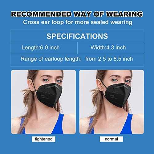 KN95 Face Masks 60 Pcs,5 Layers Cup Dust Mask,Filter Efficiency 95%, Suitable for Home Work Restaurants