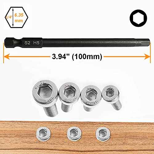 PTSLKHN 10-Piece Metric Hex Shank Drill Bit Set | 4" S2 Alloy Steel Allen Wrench Bits | Magnetic Tips for Precision | Industrial-Grade Durability