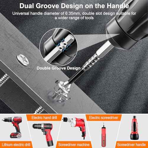 High Magnetic Screwdriver Drill Bit Set - 6pcs K5 Impact Resistant Non Slip Bit - Screwdriver Bit Set - Magnetic Screwdriver Set - 25 50 65 70 90 150mm (6pcs)