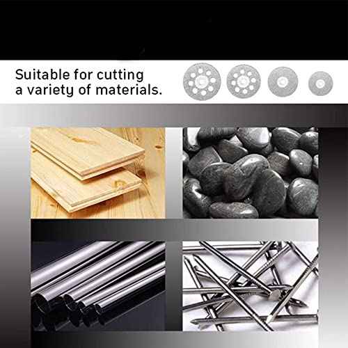 40Pcs Diamond Cutting Wheel Kit 545 Cut Off Discs Coated for Rotary Tools with 8 Pcs 3mm Mandrel and 2 Pcs Cross Crystal Screwdriver for Cutting Gem Stones, Ceramics, Glass (25/22/18/16mm Each 10Pcs)