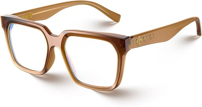 VISOONE Rectangle TR90 Blue Light Blocking Glasses Computer Eyewear with Preppy Look for Women and Men Cougar