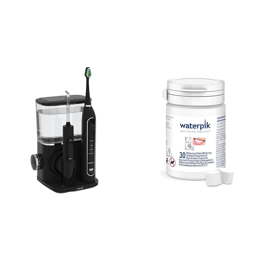 Waterpik Complete Care 9.0 Sonic Electric Toothbrush with Water Flosser & Fresh Mint Whitening Refill Tablets (30 Count) â for Use with Waterpik Boost Tip or Waterpik Whitening Water Flosser