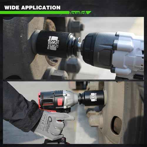 1/2" Drive Deep 6-Point Impact Socket Set, 11-Piece Deep Metric Spindle Axle Nut Impact Socket Set, Cr-Mo, 27mm - 41mm