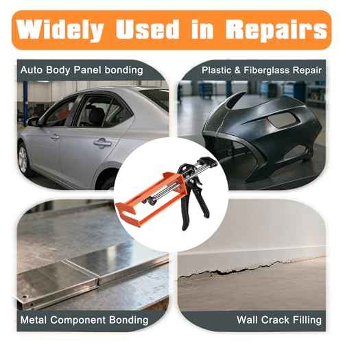 Epoxy Gun Dual Cartridge 200 ml / 215 ml (1:1 & 2:1), Manual 2 Part Epoxy Gun for Panel Bonding Adhesive, Fillers, Structural Epoxy, Plastic & Fiberglass Repair