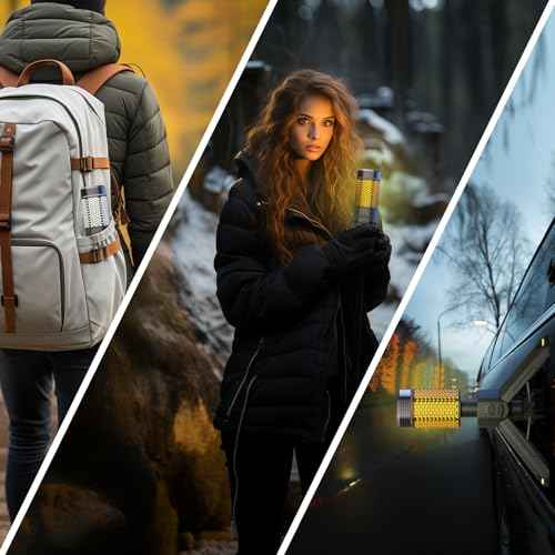 Camping-Lights-Rechargeable,Outdoor Telescopic-Collapsible-Lanterns with 2 Light Sources Mobile Lighting 10500mAh Battery Flash Light & Road Lamp for Adventure/Hiking/Camping(Military Green)
