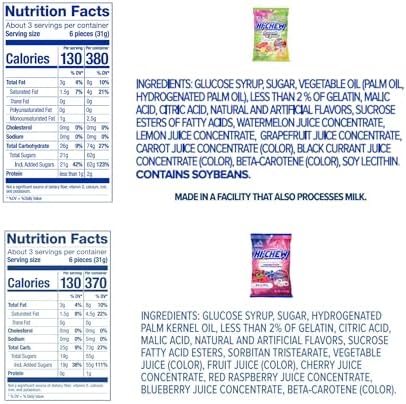 HI-CHEW Variety Mix, Pack of 6 Bags - 17 Flavor Assort Sweet and Sour Chewy Candy, Unique Fun Soft - Immensely Juicy Fruity Candy Flavors - Individually Wrapped for Sharing