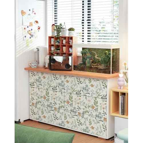 MelunMer Floral Wall Paper Peel and Stick Wallpaper Boho Leaf Contact Paper for Drawers Cabinets Self Adhesive Removable Wallpaper for Bedroom Bathroom Waterproof Botanical Green17.3 x78.7