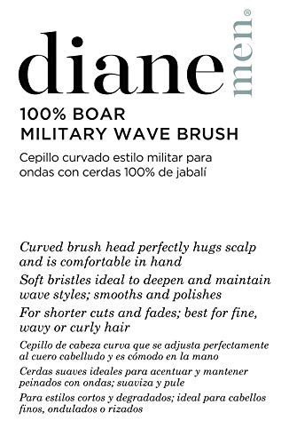 Diane Curved, Boar Military Brush D1002, Soft Bristles (Pack of 2)