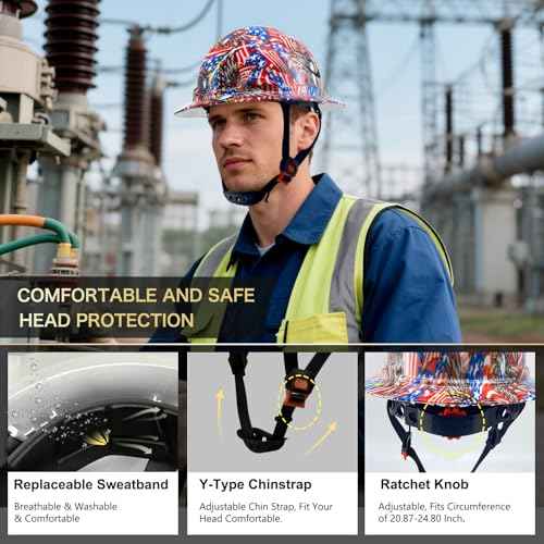 G1E Construction Full Brim Hard Hats ANSI Class E HDPE Safety Helmet Hardhats Sunshade Industrial Head Protection