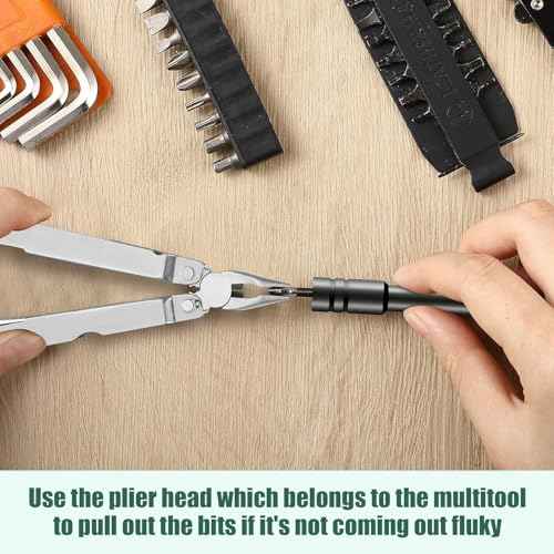 Dreyoo Bit Driver Extender Add-on Accessory for Multi-Tools,1/4" Hex Bits Adapter Compatible with Leatherman, Surge, Wave Plus and Signal Set(Black)