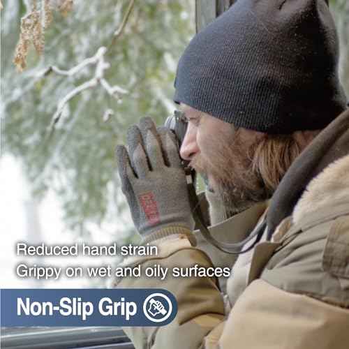 DEX FIT Work Gloves for Cold Weather NR450 - Warm Fleece, Firm Nitrile Coated Grip, Lightweight & Flexible, Ideal for Outdoor Winter Work, Men and Women, Machine Washable; Black 7 (S) 3 Pairs