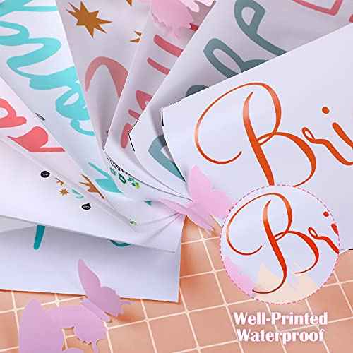 Chinco 20 Sheets Inspirational Quotes Wall Decals Stickers for Girls,12 Sheets Pink Pastel 3D Butterfly,Smart Strong Fearless,Be Bright Happy,Be You Tiful Sayings Art Stickers for Bedroom Living Room